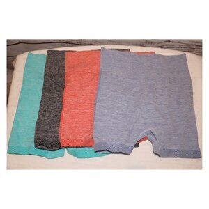 4 Pack Seamless Scrunch Butt Sports Shorts Underwear Shapewear Lift Set - Large